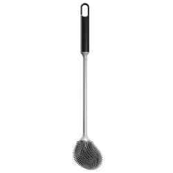 Long Handle Household Toilet Soft Rubber Toilet Cleaning Brush Black