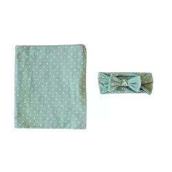 Newborn Baby Dot Pattern Swaddling Scarf Headband
