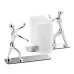 Pair Small Person Standing Decoration Creative Desk Bookshelf Metal Book Push Plate