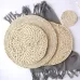 2 PCS Non-slip Natural Corn Woven Thickening Insulated Tea Mat Table Heat-resistant Casserole Mat Round Placemat 35cm