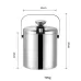 304 Stainless Steel Ice Bucket Double-Layer Hollow Bar Beer Wine Barrel With Ice Clip