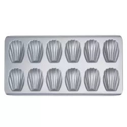 BM1067 Shell Shaped Non-stick Cake Mold Kitchen Biscuit Pan Baking Mold Silver Thicken