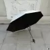 Feather Pattern Umbrella Dual-Use Three Folding Manual Control Portable Sunscreen Rain Umbrellas Windproof Parasol Black