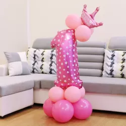 Number Foil Balloon Happy Birthday Decoration Pink