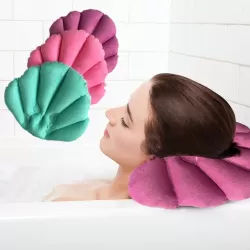 Shell Shaped Soft Bathroom Pillow Home Comfortable Spa Inflatable Bathtub Cushion Random Color Delivery