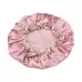 Lovely Thick Women Satin Colorful Double Waterproof Hair Cover Bathing Cap Pink