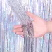 2 PCS Laser Rain Tinsel Foil Curtain Birthday Party Decoration Tassel Wall Sliver