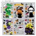 1 Sets SQ629 Halloween Electrostatic Window Stickers Party Decoration Glass Window Wall Double-Sided Stickers Pumpkin Expression