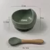 Children Silicone Anti-fall Suction Cup Bowl Training Spoon Food Supplement Bowl Set Random Color Delivery