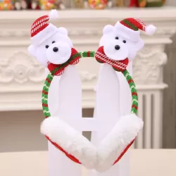 Women Men Christmas Earmuffs Head Hoop Cute Cartoon Decoration for For Winter Little Bear