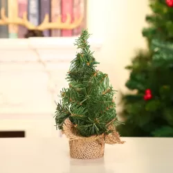 20cm Hemp Bottom Mini Christmas Tree Shopping Mall Window Desktop Decoration