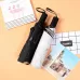 Feather Pattern Umbrella Dual-Use Three Folding Manual Control Portable Sunscreen Rain Umbrellas Windproof Parasol Black