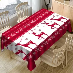 150x260cm Household Rectangular Tablecloth Christmas Dining Coffee Table Cloth Decoration  Christmas Elk