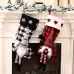 Hanging Feet Faceless Doll Christmas Socks Christmas Decoration Gift Bag Red And Black Grid
