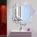 Flower Vine Dressing Up Mirror Art Vinyl Mural Decor Ceiling Wall Sticker Silver