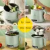 Multi-Function Electric-Cooker Mini Dormitory Student Cooking Rice Stir Frying Non-Stick Pot 110V US Plug  White Manual Style with Steaming Grid