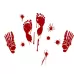 Halloween Decorations PVC Creative Blood Handprints and Footprints Wall Stickers Window Stickers Random Style Delivery