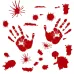 Halloween Decorations PVC Creative Blood Handprints and Footprints Wall Stickers Window Stickers Random Style Delivery