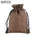 50 PCS Multi size Linen Jute Drawstring Gift Bags Sacks Wedding Birthday Party Favors Drawstring Gift Bags Coffee