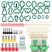 106-1 116 In 1 Clay Cutter Set DIY Clay Earring Mould Clay Earrings Making Tools Dark Green
