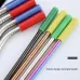 8 PCS Reusable Silicone Tips Stainless Steel Drinking Straws and 2 PCS Cleaner Brushes Set Kit with Cashmere Bag