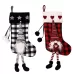 Hanging Feet Faceless Doll Christmas Socks Christmas Decoration Gift Bag Red And Black Grid