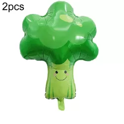 2 PCS Cartoon Vegetables and Fruits Aluminum Film Balloon Children Party Decoration Supplies Inflatable Toys Broccoli