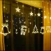LED Curtain Lights Christmas Decoration Bell And Deer String Lights Battery Box with RC Warm White Light