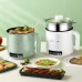 Multi-Function Electric-Cooker Mini Dormitory Student Cooking Rice Stir Frying Non-Stick Pot 110V US Plug  White Manual Style with Steaming Grid