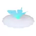 2 PCS Creative Dustproof Silicone Butterfly Transparent Lace Cup Cover Blue