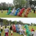 Inflatable Dinosaur Adult Costume Halloween Inflated Dragon Costumes Party Carnival Costume for Women Men Brown