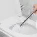 2PCS Stainless Steel Handle Toilet Brush Suit Household Hanger Frame Cleaning Brush White