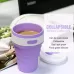 350ml Folding Portable Silicone Coffee Cup Multi-function Travel Cup Purple