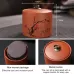 Ceramic Redware Tea Pot Storage Sealed Tea Tank Plum