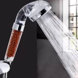 2cm Large 3 Settings Adjustable PC Negative Ions Shower Head Transparent