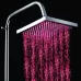 Square Temperature Sensor 3-Color Blue or Pink or Red LED Showerhead