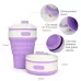 350ml Folding Portable Silicone Coffee Cup Multi-function Travel Cup Purple