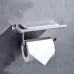 Stainless Steel Glossy Toilet Paper Holder Paper Roll Hanger With Mobile Phone Storage Shelf