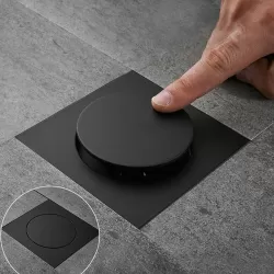 Foot-operated Bouncing Floor Drain From Gravity Deodorant Bouncing Floor Drain Black