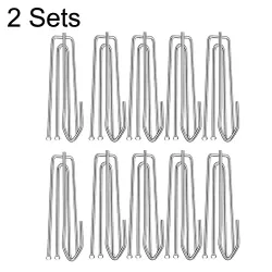 2 Sets Four Claw Hook Set Curtain Replacement Hook Silver
