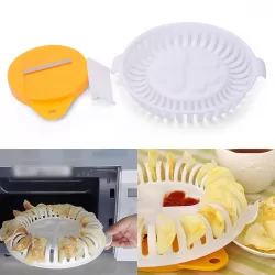 DIY Microwave Oven Baked Potato Chips Homemade Maker Machine Device with Slicer and Plate