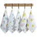 5 PCS Six-Layer Gauze Cotton Baby Square Handkerchief Saliva Towel Styles Random Delivery