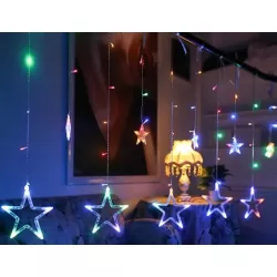 220V EU Plug LED Star Light Christmas lights Indoor or Outdoor Decorative Love Curtains Lamp For Holiday Wedding Party lighting Colourful