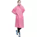 L Fashion Adult Lightweight EVA Transparent Frosted Raincoat Big Hat With Pocket Pink