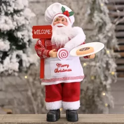 Christmas Decoration Standing Santa Claus Doll Christmas Backpack Old Man Doll Ornaments Chef