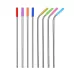 8 PCS Reusable Silicone Tips Stainless Steel Drinking Straws and 2 PCS Cleaner Brushes Set Kit with Cashmere Bag