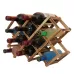 10 Bottles Racks Foldable Wine Stand Wooden Wine Holder Kitchen Bar Display Shelf Carbon Baking