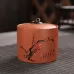 Ceramic Redware Tea Pot Storage Sealed Tea Tank Plum