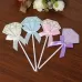 5 Packs Diamond Cake Birthday Inserted Card Wedding Party Dessert Table Decoration Supplies Pink