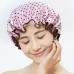 28cm Thick Waterproof Bath Hat Double Layer Shower Hair Cover Women Supplies Shower Caps Blue Small Flower